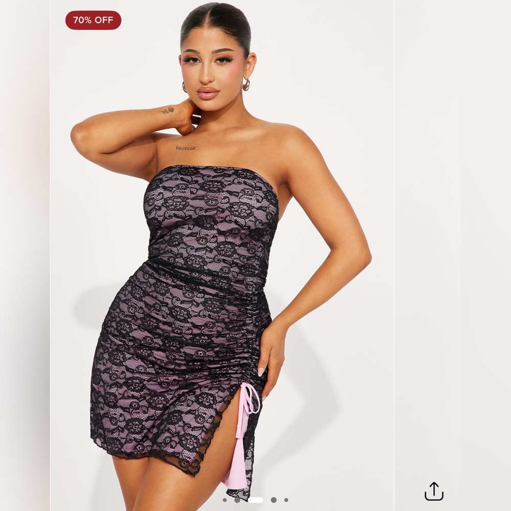 Fashion Nova Black Lace Mini Dress